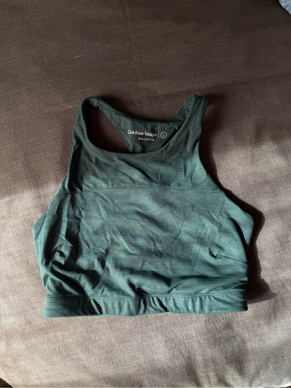 Outdoor Voices Green Racerback Sports Bra